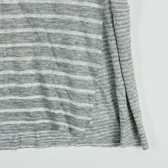 Vince Grey White Stripe Cropped Sleeveless Knit Shirt Top Tank Womens Medium‎ - Picture 3 of 6
